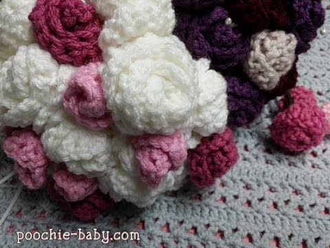 Crochet Flower Bouquet Tutorial — still from the Poochie Baby video tutorial