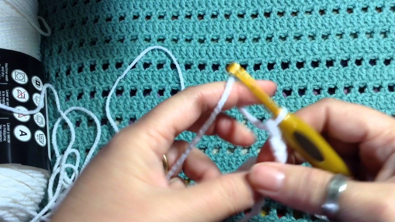 How to Crochet a Blanket Edging - Dainty Ruffle Edge — still from the Poochie Baby video tutorial