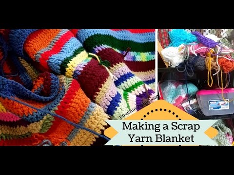 Making a Crochet Scrap Yarn Blanket — still from the Poochie Baby video tutorial