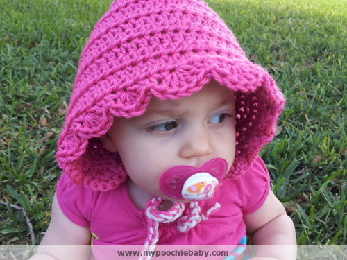 Pixie Hood Hat — finished piece, photo from the original Poochie Baby blog post